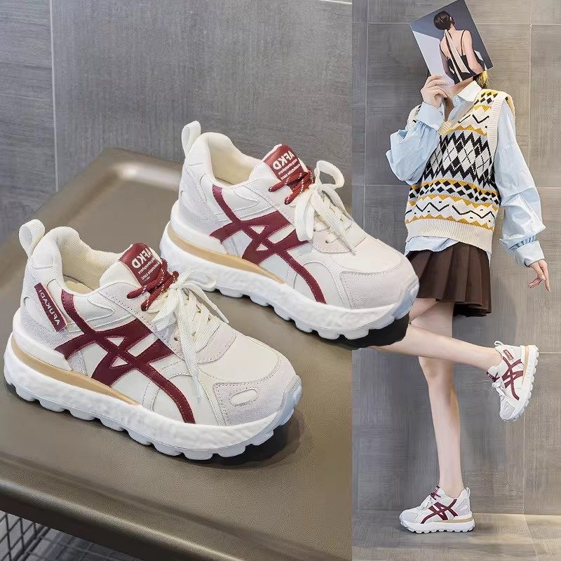 厚底8CM阿甘鞋女2026年春夏新款休闲运动德训鞋百搭内增高小白鞋