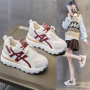 厚底8CM阿甘鞋女2025年秋冬新款休闲运动德训鞋百搭内增高小白鞋