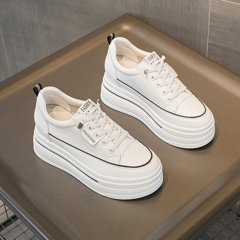 内增高8cm厚底小白鞋女2026年春秋新款真皮百搭运动轻便休闲板鞋
