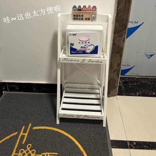 外卖置物架家门口专用快递放置台简约折叠置物架PP塑料落地收纳架