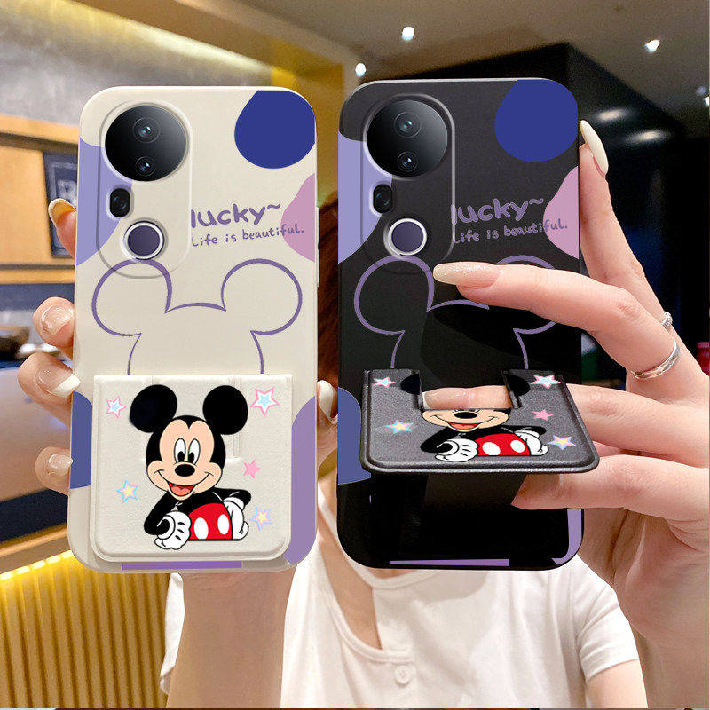 适用于vivoS50手机壳30Promini折叠支架20/19/S18防摔S17可横竖屏桌面S16Pro磁吸支架s15可爱s12幸运米奇软壳