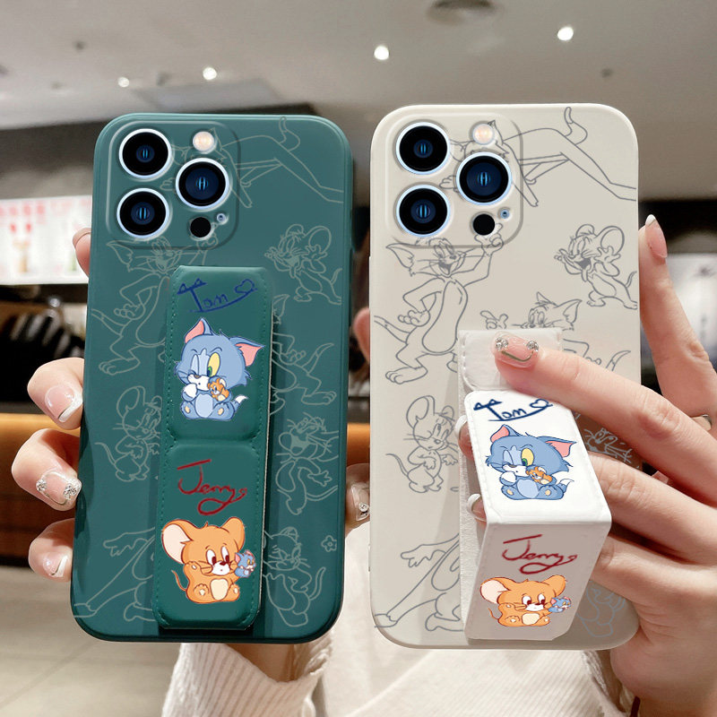 猫和老鼠适用苹果16E手机壳16ProMax卡通14Plus可爱15Pro防摔全包镜头iPhone13/12/11/XS/XR/8背贴支架保护套