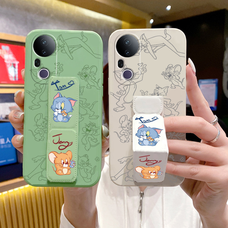 猫和老鼠vivoS20Pro手机壳S19/S18E防摔磁吸支架S17Pro全包镜头保护套S16硅胶s15折叠支架s12/s10/s9卡通软壳