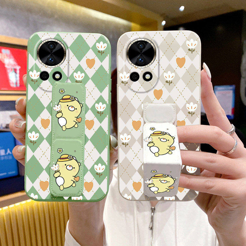 适用于华为Nova15Ultra手机壳14/13Pro/12Pro文字11防摔11SE小萌熊nova10桌面10Pro/9/8支撑架折叠腕带硅胶壳