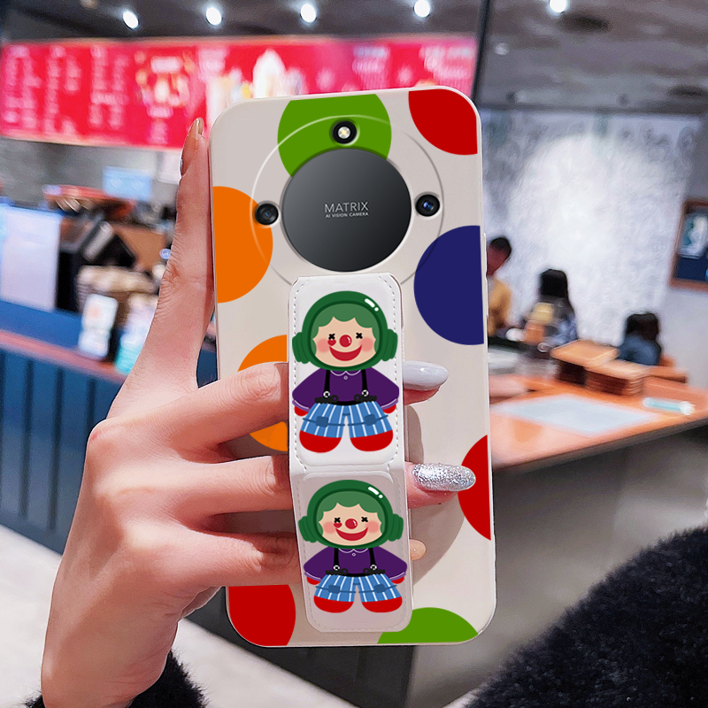 适用荣耀X60手机壳Pro防摔X50i背贴支架X40GT趣味小丑X40磁吸腕带支架honor可横竖屏放追剧神器x30/x20保护套