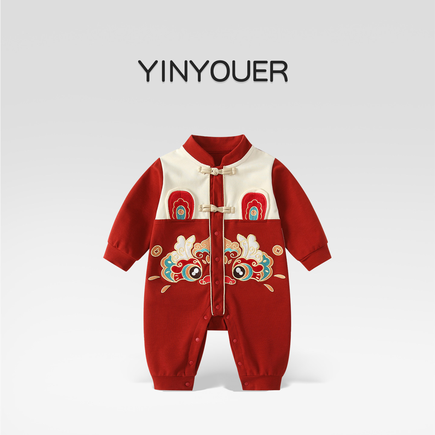 国潮百天婴儿衣服秋装女宝宝周岁礼服新生儿红色连体衣喜庆拜年服,童装/婴儿装/亲子装,连身衣/爬服/哈衣,淘宝优惠券,粉丝福利购,淘宝优惠卷