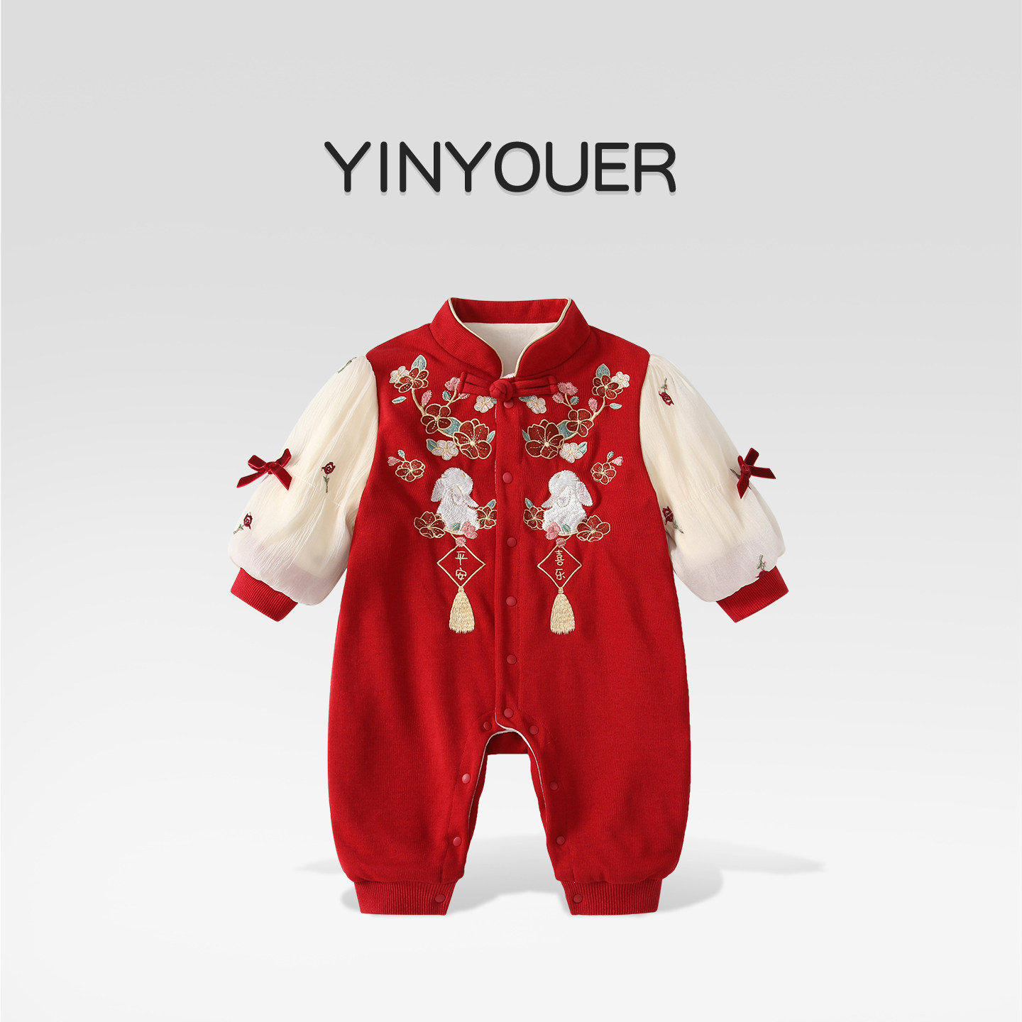 新生婴儿连体衣满月喜庆过年衣服秋冬百天宝宝外出哈衣加绒拜年服,童装/婴儿装/亲子装,连身衣/爬服/哈衣,淘宝优惠券,粉丝福利购,淘宝优惠卷