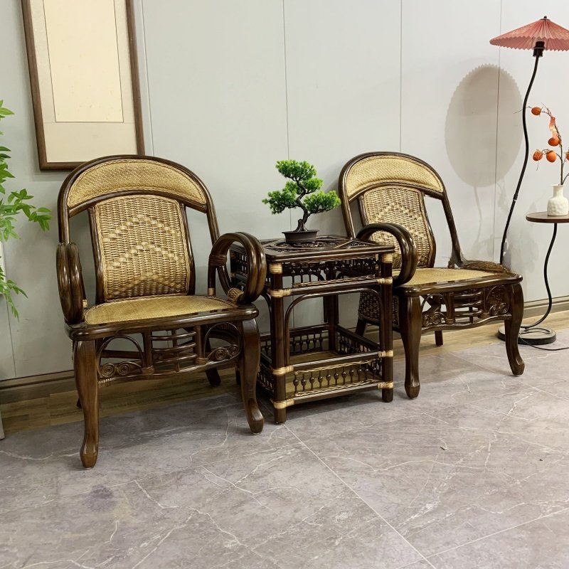 天然真藤椅三件套老年人久坐舒服藤编椅子高端单人藤椅茶桌椅组合,住宅家具,阳台椅,淘宝优惠券,粉丝福利购,淘宝优惠卷