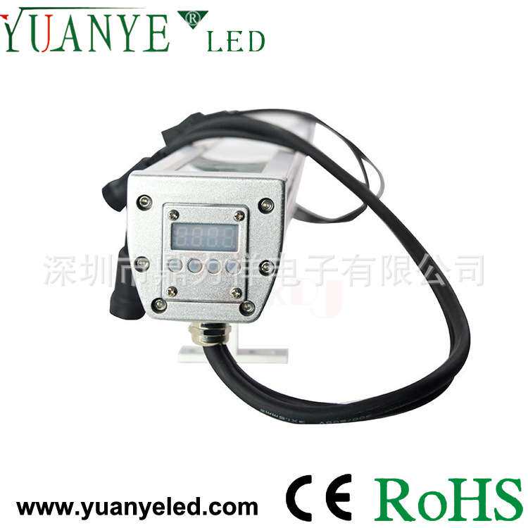 48W堵头带按键 手按内置高压DMX512解码板   洗墙灯投光灯外壳厂