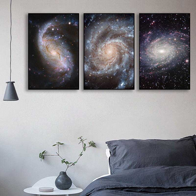 星空装饰画太空宇宙银河系挂画科技感卧室房间床头儿童房壁画