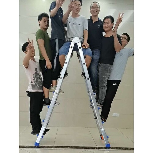 ?BB4C小巨人多功能伸缩梯铝合金直梯人字折叠楼梯家用工程