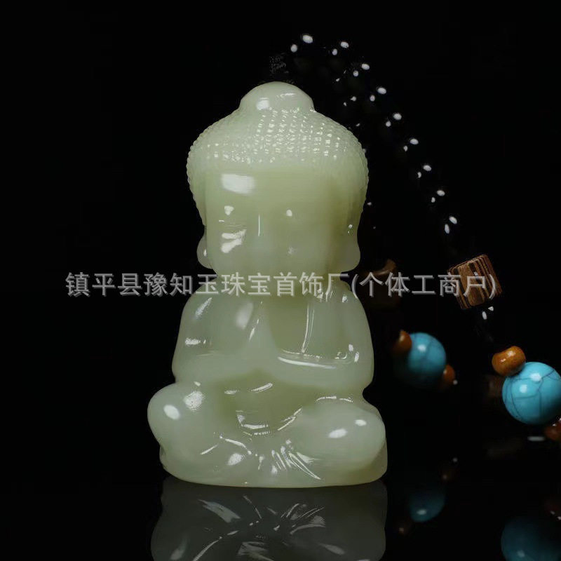 批发宝宝佛手把件阿富汗玉青白男女把玩件立体雕刻佛手玩件玉器