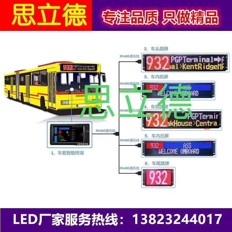 上海公交车led全彩电子路牌显示屏led车内后窗广告屏监控实时显示