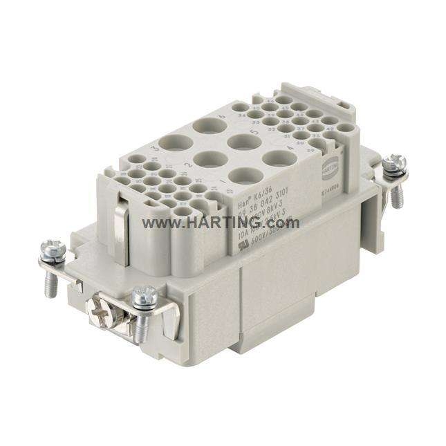 HARTING 09380423101 Han K 6/36 重载连接器 母头6粗36细