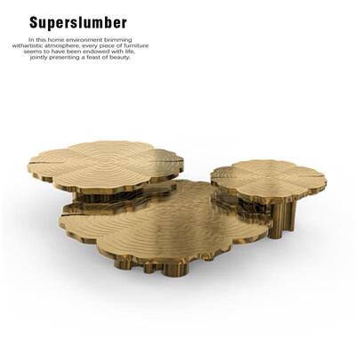 意式轻奢bocadolobo树根茶几客厅大户型设计师不规则组合茶桌别墅