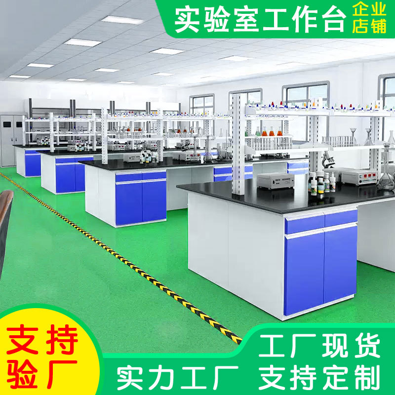 实验台实验室工作台全钢木边台通风橱柜学生试验化验室操作台