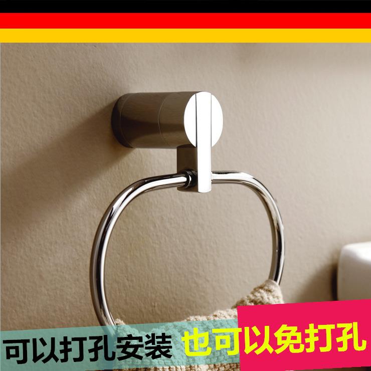 出口德国浴室毛巾环毛巾挂浴巾环全铜毛巾架卫生间圆形手巾环