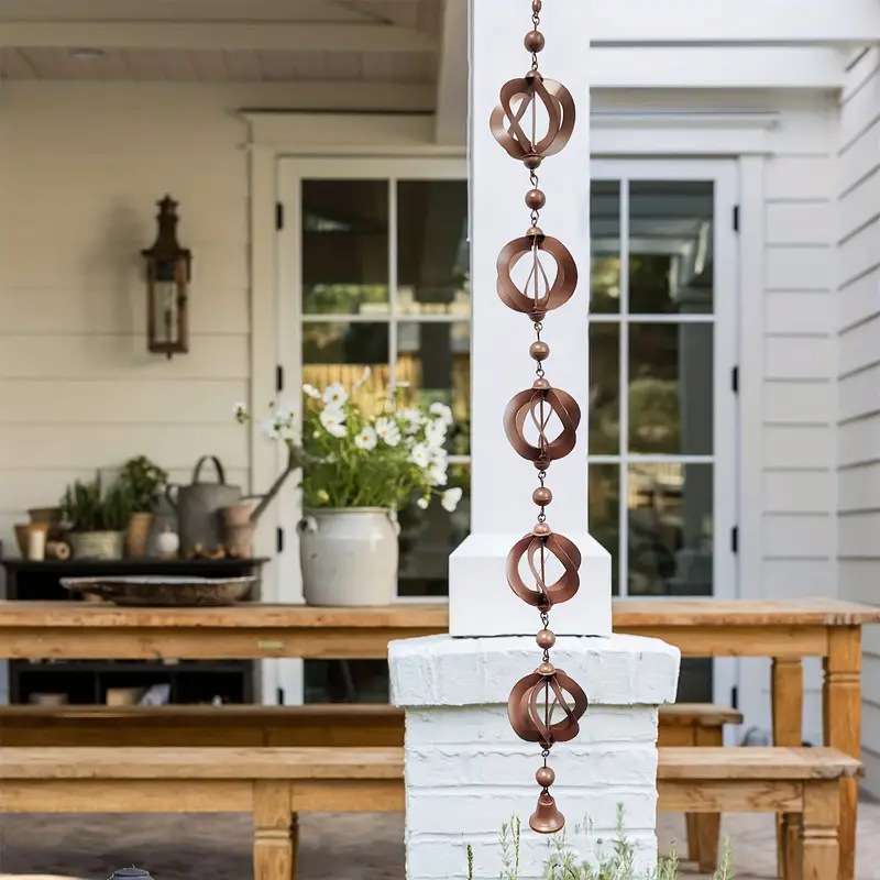 Rotating Rain Chain Hanging 户外悬挂雨链户外风铃悬挂花园装饰