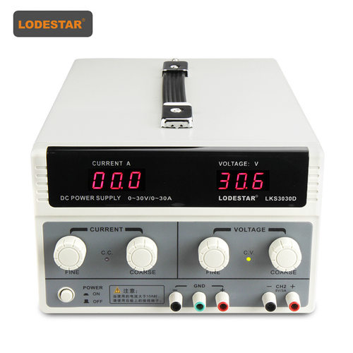 LODESTAR/乐达LKS3030D开关稳压电源双显示30V30A稳压电源