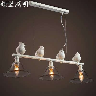领坚设计师欧式复古吊灯客厅灯餐厅卧室灯具麻雀三头吊灯