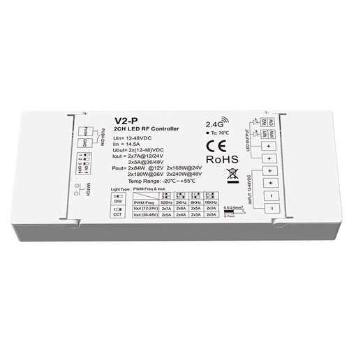 V2-P 12-48V480W MAX 2.4G push 可设DIM或CCT模式 PWM频率可选