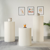 可折叠圆柱展会甜品台创意便携展台商店陈列台婚庆路引置物架展架