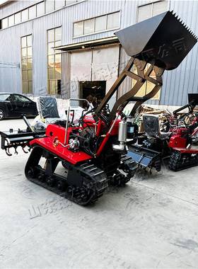 乘坐式水田微耕机 农用田园开沟推土一体机 Crawler micro tiller