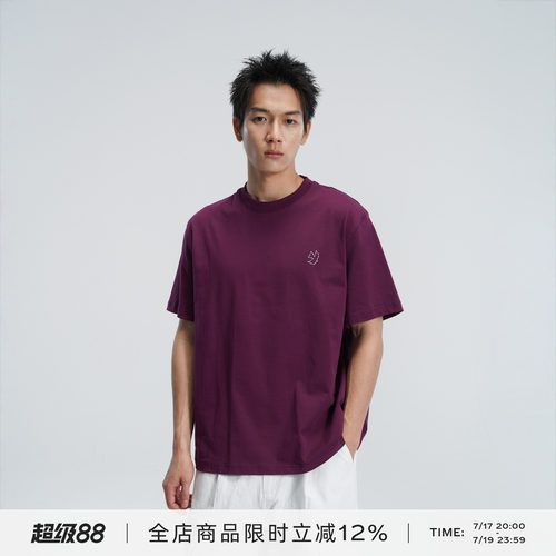 锚点线条飞鸟logo短袖T恤