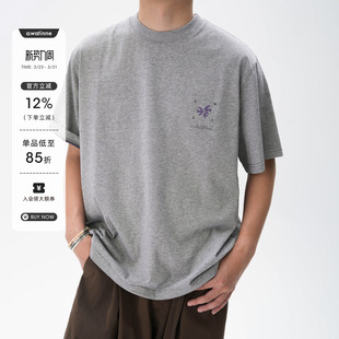 T恤 飞鸟图案宽松短袖 AWT25SS 花纱双色250G简约休闲tee