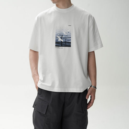 飞鸟印花索罗娜凉感抗菌防晒T恤