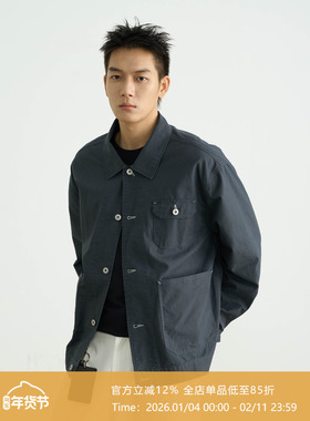 AWT25AW 暗格多口袋酵洗工装夹克 简约复古休闲宽松翻领外套男女