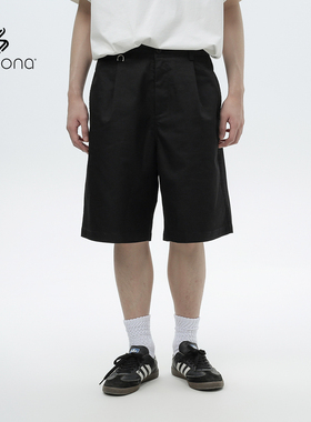 AWT24SS 索罗娜混纺材质 简约休闲挺括六分直筒宽松短裤男女