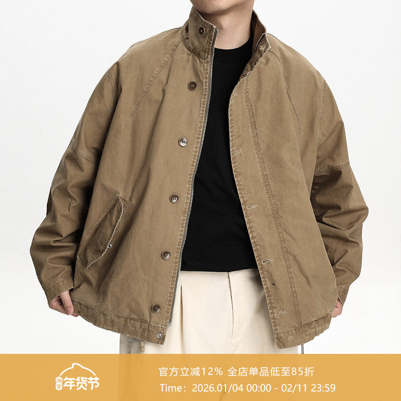 AWT24SS复古做旧水洗竹节肌理M51夹克 vintage感宽松工装外套男女,男装,夹克,淘宝优惠券,粉丝福利购,淘宝优惠卷