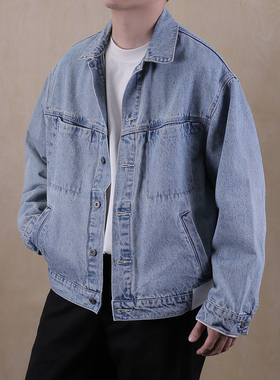 AWT24AW 14盎司复古做旧水洗重磅牛仔夹克 简约休闲宽松外套男女