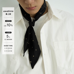 AWT25AW  菱形小碎花百搭丝巾 优雅感易穿戴领巾 男女同款