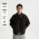 AWT25AW 简约百搭宽松拉链外套男女 撞钉点缀翻领分割毛呢夹克