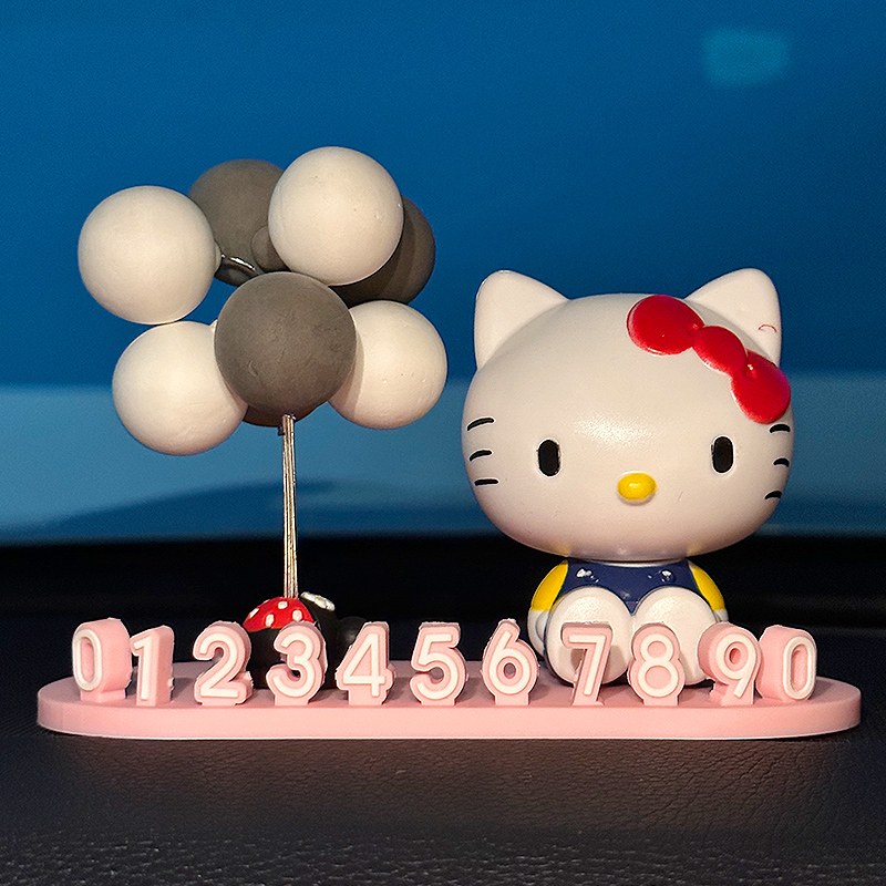 Hellokitty汽车临时停车号码牌挪车电话牌可爱车内装饰品摆件女生