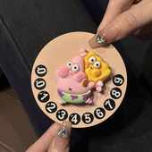 海绵宝宝派大星汽车挪车电话牌临时停车号码 牌车上停车牌车内装 饰