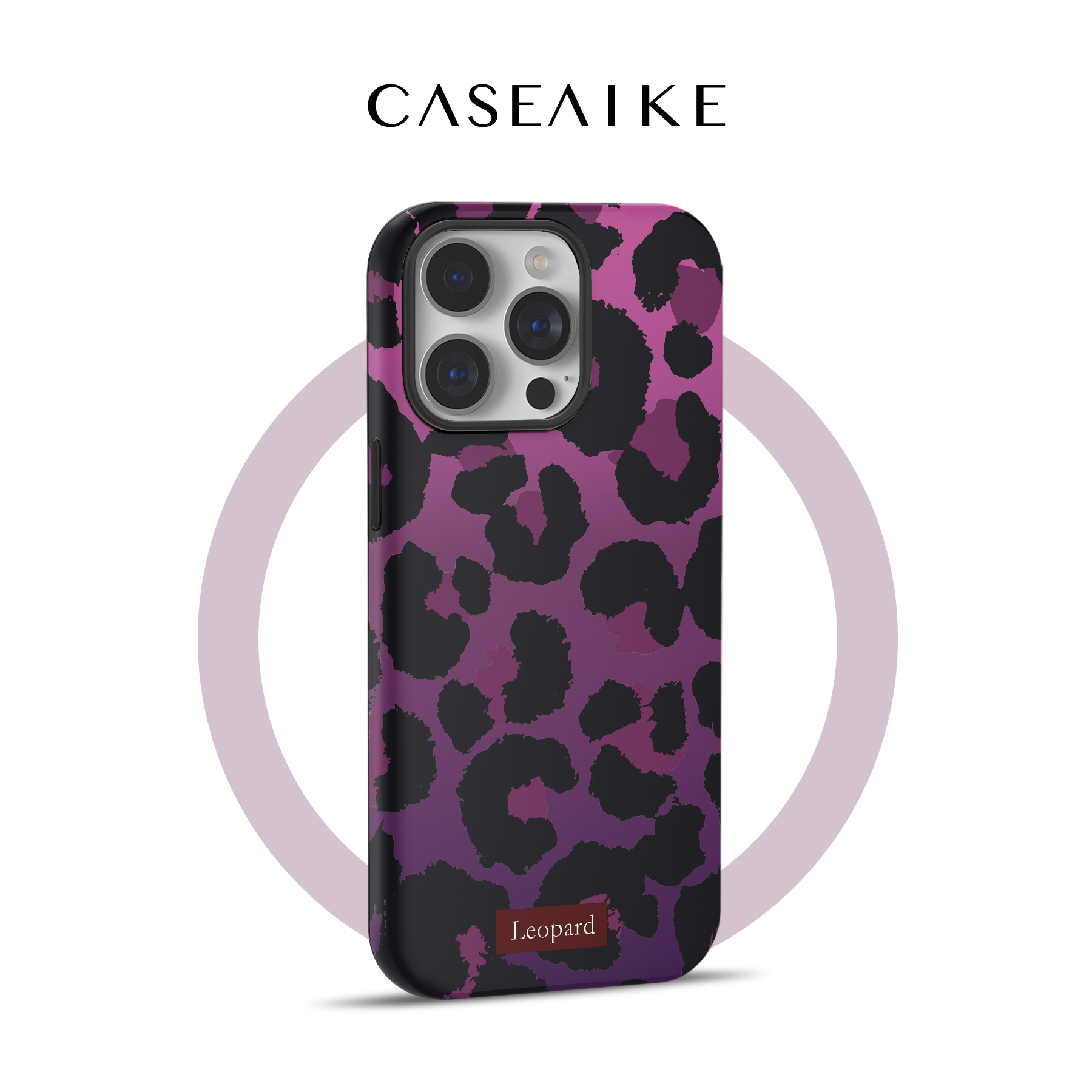 适用于苹果16promax手机壳磁吸iPhone15个性紫底豹纹14promax卡通13菲林壳二合一12超火11新款x防