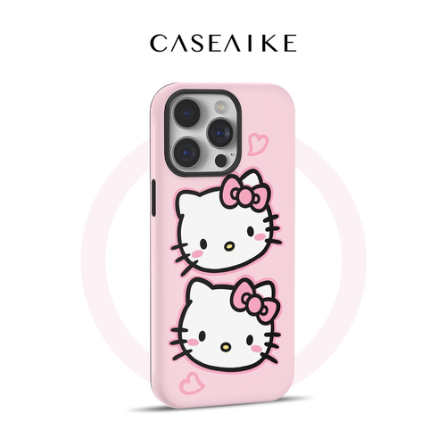 粉底hellokitty 适用苹果16promax手机壳磁吸iPhone15pro小众艺术14原创新款13可爱趣味12菲林壳卡通保护套