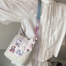 新款 春季 可爱便携可折叠大容量购物袋斜挎 水桶包