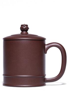 宜兴紫砂大杯手工带盖杯容量男士办公m室泡茶禅zhbcs048意原矿紫