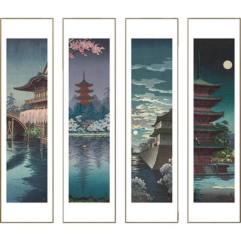 日式装饰画玄关原木风壁画浮世绘风景挂画和风居酒屋卧室日系壁画