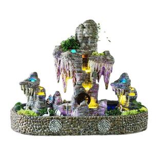 大型小山流水喷泉摆件假花园庭院别墅店院酒EFS鱼池钟乳石景观