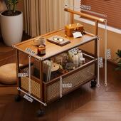 可移动发侧边几家用复古小茶几非实木小推厅车75337置沙物架客多