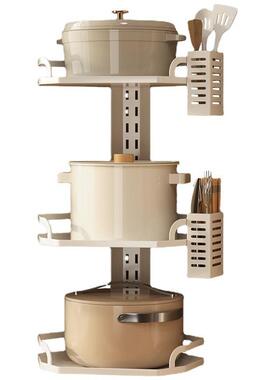 锅厨HS32架放锅专具壁挂式省空间用三角多层房置物架转家角锅具收
