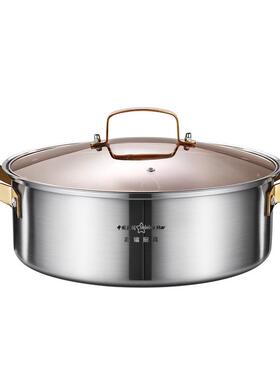 Y34不0锈钢火锅家用串锅打边炉锅一串体火清汤鸳25091A鸯锅加厚二