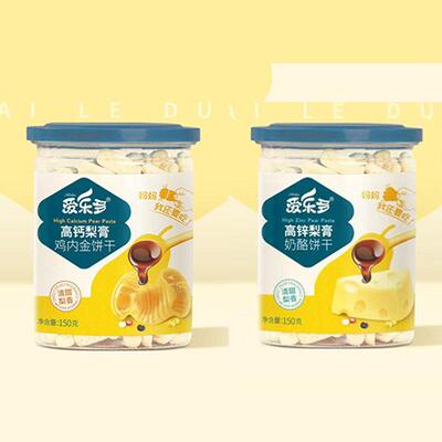 爱多高钙梨膏鸡金饼乐干高锌梨酪膏奶饼MXT干儿童宝宝内零食饼150