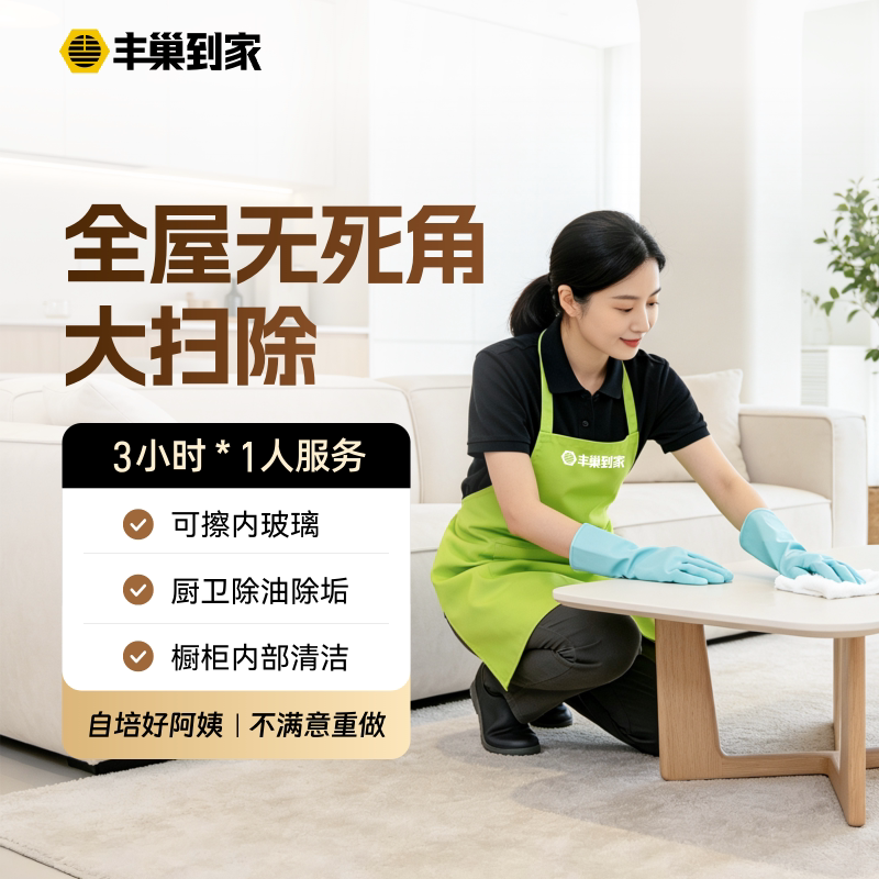 丰巢到家深度保洁全屋无死角大扫除3小时4小时/保洁/家政服务清洁