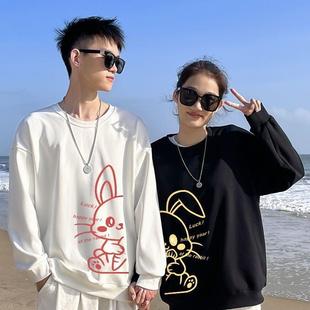 不一样情侣装秋冬情侣款卫衣2023新款潮流高级感本命兔年加绒外套